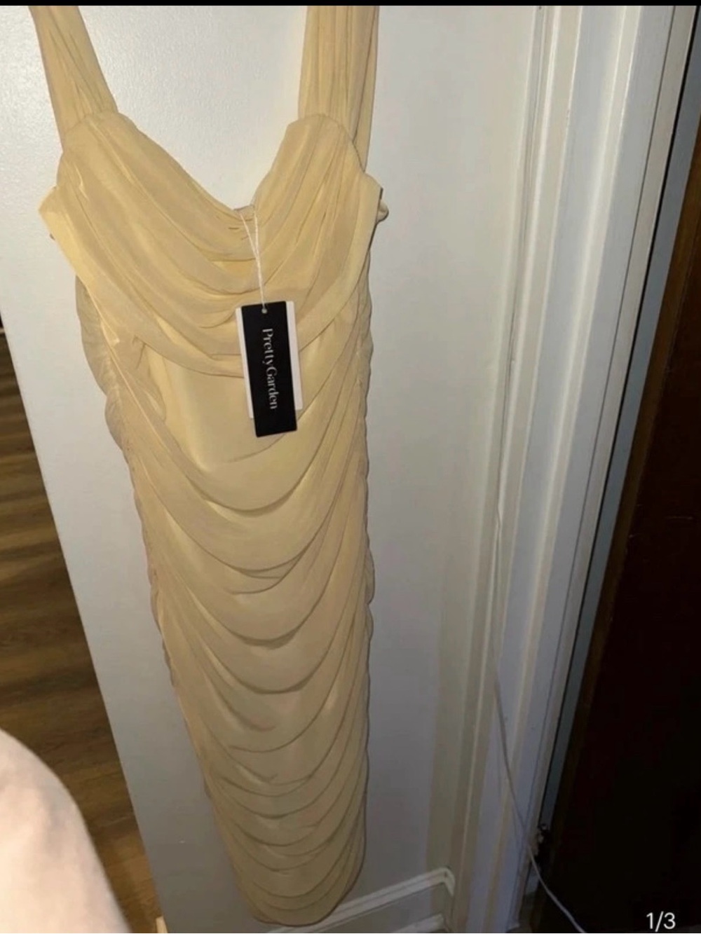PrettyGarden Sleeveless Midi Dress in Soft Beige